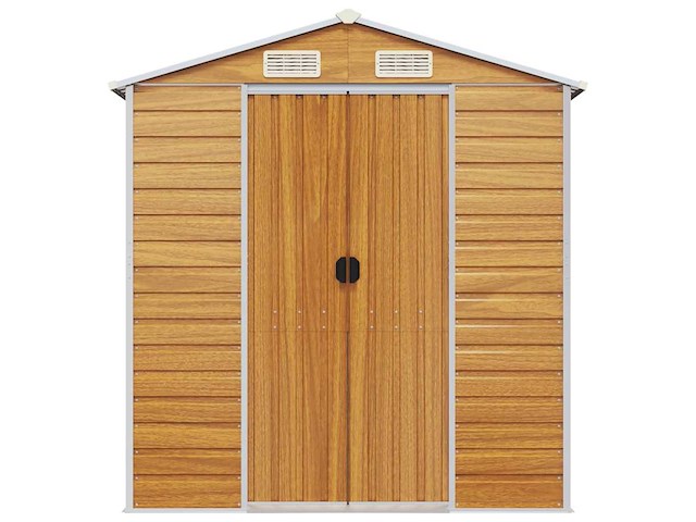 Vidaxl metalen tuinschuur hout - 300x191x198 cm - afbeelding 1 van  4