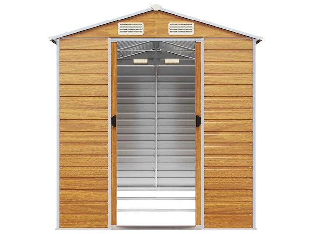 Vidaxl metalen tuinschuur hout - 300x191x198 cm - afbeelding 2 van  4