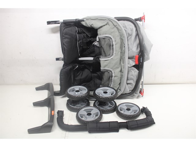 Vidaxl tweelingwagen staal grijs en zwart - afbeelding 2 van  3