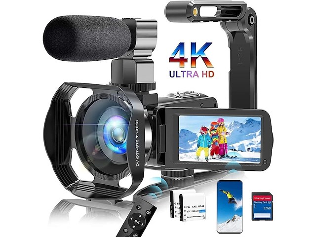 Videocamera 4k 60fps wifi hd 48mp webcam ir nachtzicht - afbeelding 1 van  4
