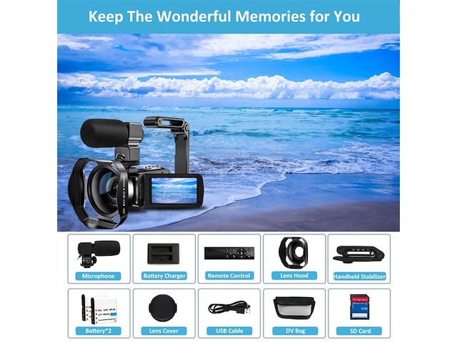 Videocamera 4k 60fps wifi hd 48mp webcam ir nachtzicht - afbeelding 2 van  4