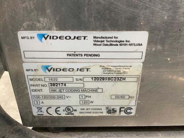 Videojet 1620 inktjetprinter - afbeelding 5 van  5