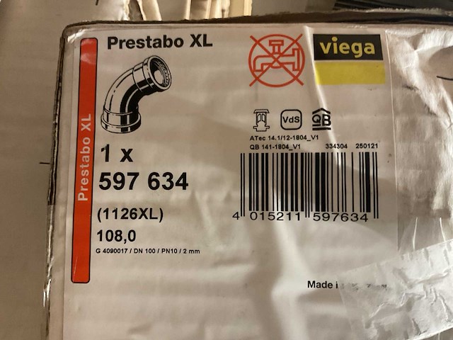 Viega prestabo xl 597 597 + 597 634 persfitting (16x) - afbeelding 3 van  5