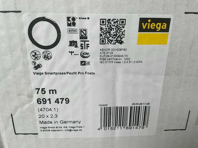 Viega smartpress 75 meter 691479 meerlagenbuis - afbeelding 3 van  3