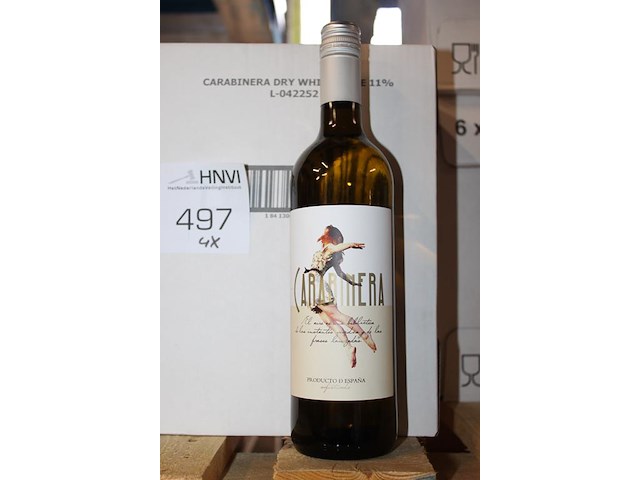 Vier dozen droge witte wijn carabinera. 24 flessen. - afbeelding 2 van  2