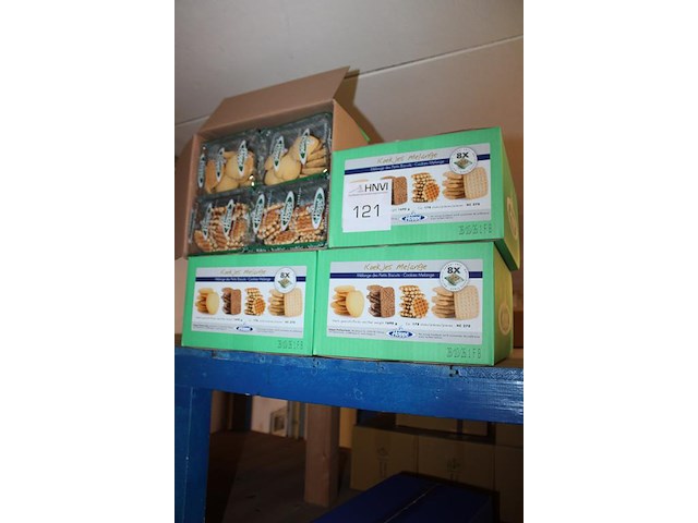 Vier dozen koekjesmelange hoppe. ca. 178 stuks per doos. tht 28-10-2026. - afbeelding 2 van  2