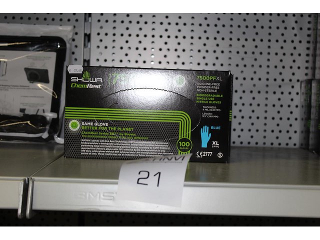 Vier dozen showa handschoenen zwart type 7500pf. 1 doos maat xl en 3 dozen maat m - afbeelding 2 van  2