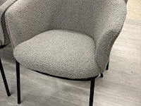 Vier fauteuiltjes, grijs gestoffeerd. - afbeelding 2 van  2