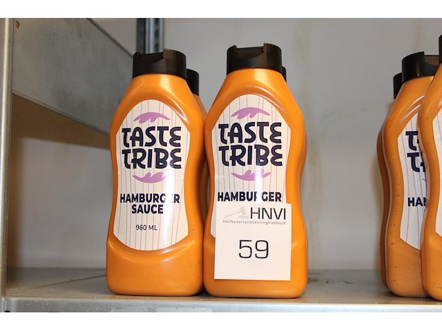 Vier flessen hamburger sauce taste tribe. - afbeelding 1 van  2