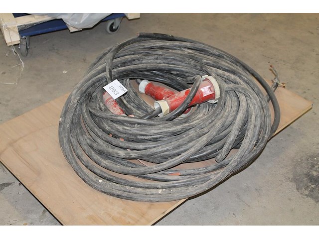 Vier krachtstroomverlengkabels 5 x 10 mm2. - afbeelding 1 van  3