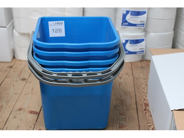 Vier mopemmers. 25 liter. - afbeelding 1 van  2