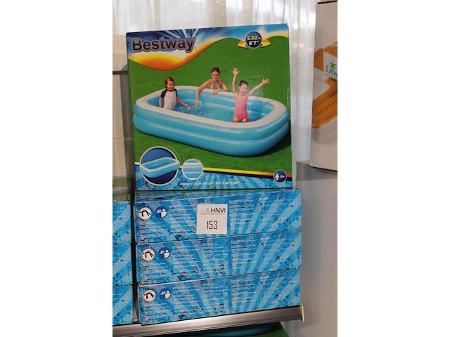 Vier opblaasbare zwembaden bestway blauw rechthoekig, 262 cm x 175 cm x 51cm. - afbeelding 2 van  3