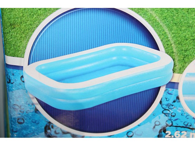 Vier opblaasbare zwembaden bestway blauw rechthoekig, 262 cm x 175 cm x 51cm. - afbeelding 3 van  3
