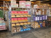 Vier orderpick-karren met 4 etages en afmeting 192 x 62 x 182 cm. - afbeelding 2 van  2