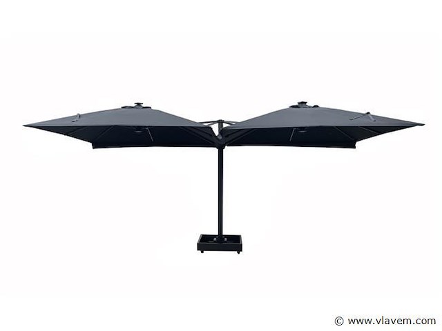 Vierdubbele hangende parasol donkergrijs (4 * 300x300cm) - afbeelding 3 van  10