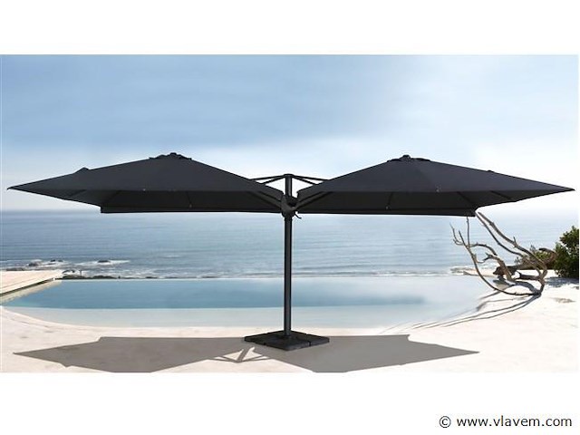 Vierdubbele hangende parasol donkergrijs (4 * 300x300cm) - afbeelding 6 van  10