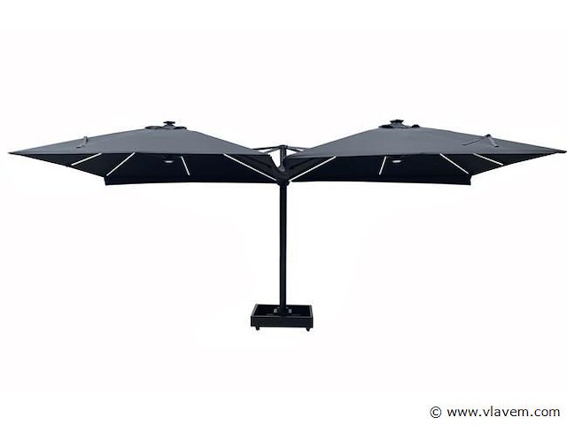 Vierdubbele hangende parasol donkergrijs (4 * 300x300cm) - afbeelding 7 van  10