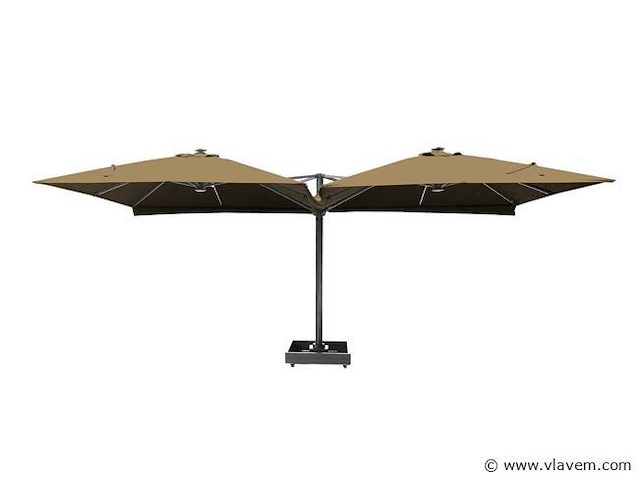 Vierdubbele hangende parasol taupe (4 * 300x300cm) - afbeelding 3 van  10