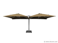Vierdubbele hangende parasol taupe (4 * 300x300cm) - afbeelding 3 van  10
