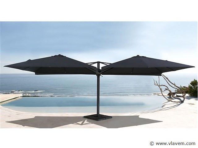Vierdubbele hangende parasol taupe (4 * 300x300cm) - afbeelding 6 van  10