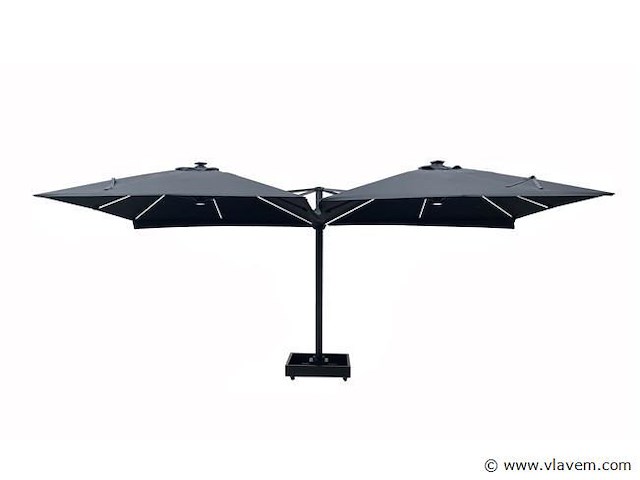 Vierdubbele hangende parasol taupe (4 * 300x300cm) - afbeelding 7 van  10