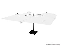 Vierdubbele hangende parasol wit (4 * 300x300cm) - afbeelding 1 van  10