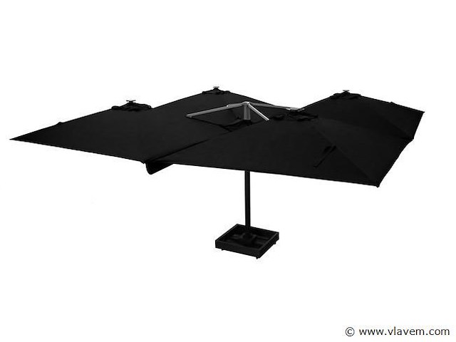Vierdubbele hangende parasol zwart (4 * 300x300cm) - afbeelding 1 van  11