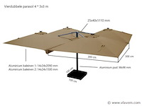 Vierdubbele hangende parasol zwart (4 * 300x300cm) - afbeelding 7 van  11