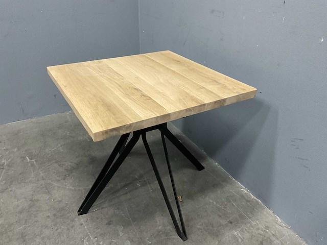 Vierkant eiken eetkamertafel 80 cm met onderstel dining drone - afbeelding 2 van  4
