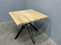 Vierkant eiken eetkamertafel 80 cm met onderstel dining drone - afbeelding 2 van  4