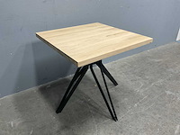 Vierkant eiken eetkamertafel 80 cm met onderstel dining drone - afbeelding 3 van  4