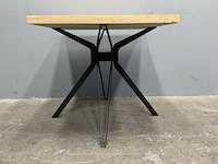 Vierkant eiken eetkamertafel 80x80x77 cm met onderstel dining drone - afbeelding 4 van  4