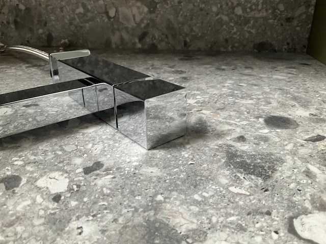 Vierkante wastafelkraan chroom - afbeelding 3 van  6