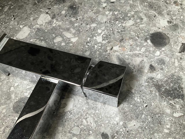 Vierkante wastafelkraan chroom - afbeelding 4 van  6