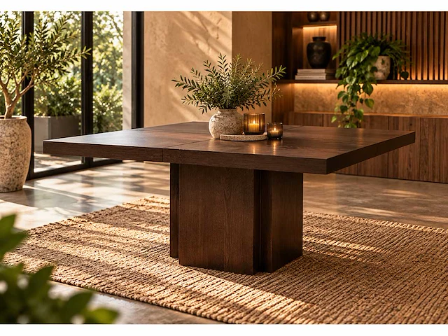 Vierkanten houten tafel - afbeelding 1 van  6