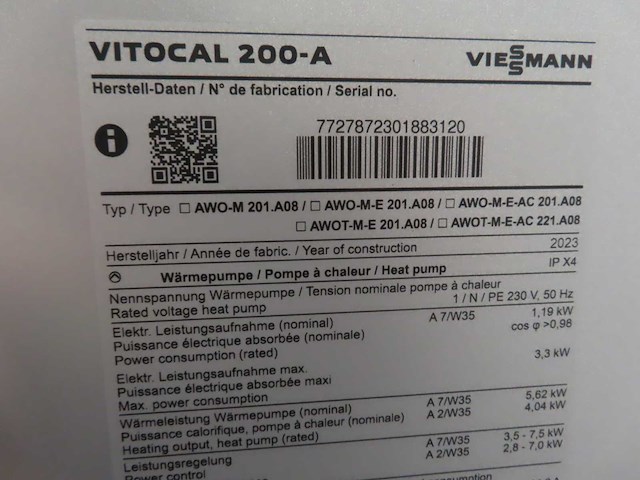 Viessmann - vitocal 200-a - warmtepomp buitenunit - afbeelding 4 van  6