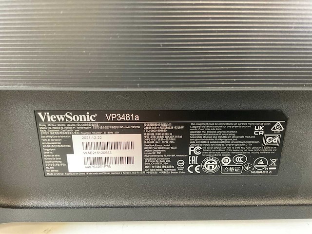 Viewsonic (vp3481a) 34”, 3440x1440 (uwqhd) ips curved monitor - afbeelding 5 van  6