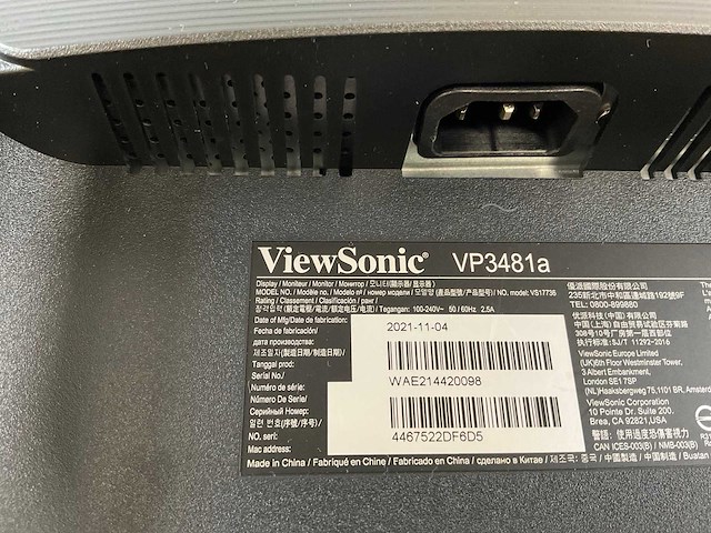 Viewsonic (vp3481a) 34”, 3440x1440 (uwqhd) lcd curved monitor - afbeelding 6 van  6