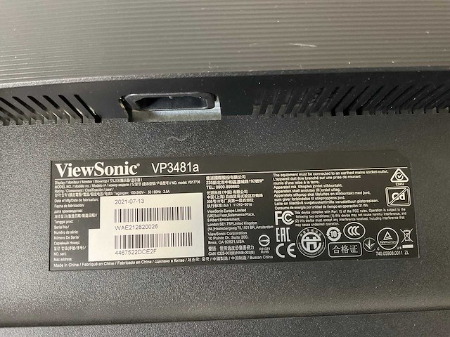 Viewsonic (vp3481a) 34”, 3440x1440 (uwqhd) lcd curved monitor - afbeelding 6 van  6