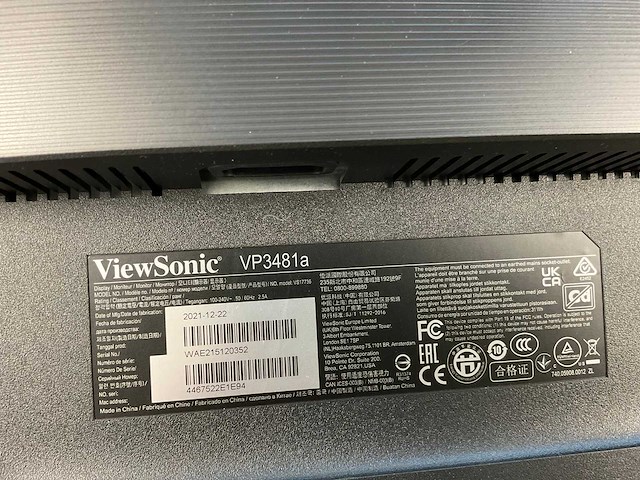 Viewsonic (vp3481a) 34”, 3440x1440 (uwqhd) lcd curved monitor - afbeelding 6 van  6