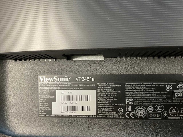 Viewsonic (vp3481a) 34”, 3440x1440 (uwqhd) lcd curved monitor - afbeelding 6 van  6