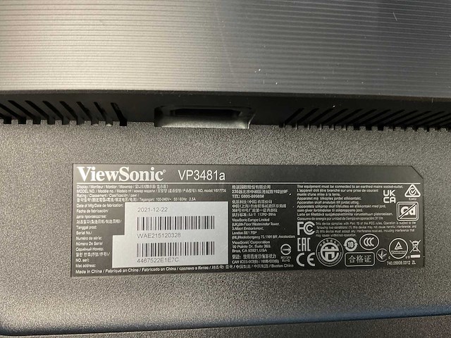 Viewsonic (vp3481a) 34”, 3440x1440 (uwqhd) lcd curved monitor - afbeelding 6 van  6