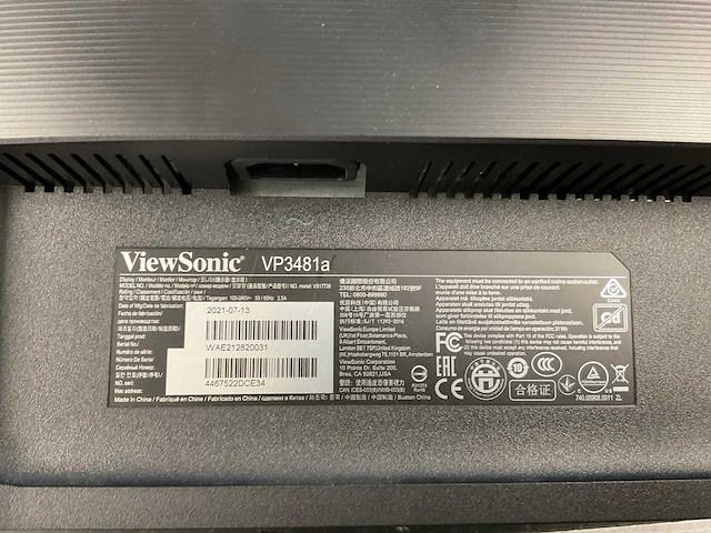 Viewsonic (vp3481a) 34”, 3440x1440 (uwqhd) lcd curved monitor - afbeelding 6 van  6