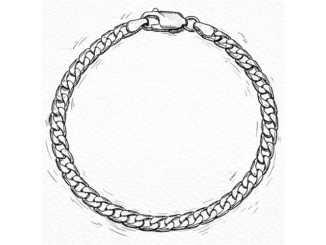 Vigor armband geslepen gourmet 40 mm zilver - afbeelding 1 van  1