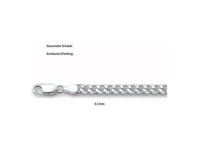 Vigor heren ketting geslepen gourmet 5,0 mm zilver - afbeelding 3 van  4