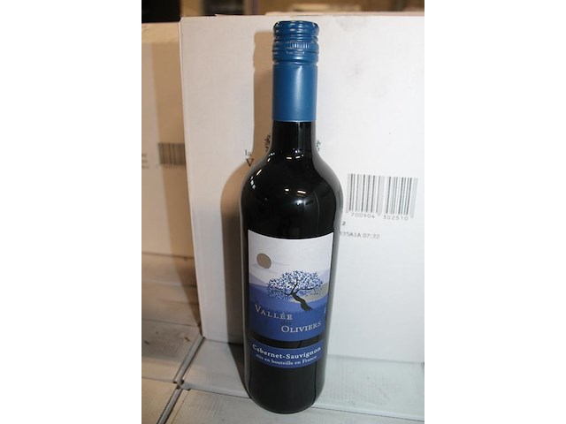 Vijf dozen rode wijn cabernet sauvignon vallee des oliviers. 30 flessen. - afbeelding 1 van  3