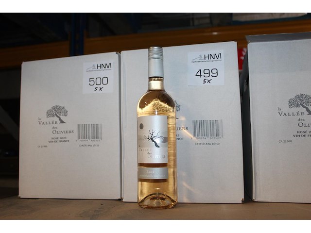 Vijf dozen rosé wijn vallee des oliviers. 30 flessen. - afbeelding 1 van  2