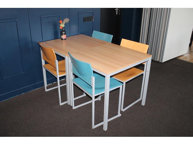 Vijf horecasets vepa bestaande uit 2 tafels en vier stoelen. totaal 10 tafels en 20 stoelen. tafelafmeting ... - afbeelding 3 van  4