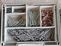 Vijf koppelbare organizers festool gevuld met diverse bevestigingsmaterialen. - afbeelding 6 van  7