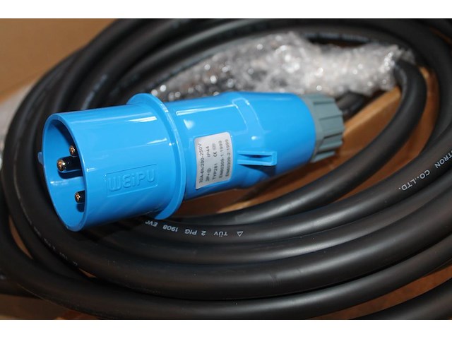 Vijf portable laadkabels 10 meter. cee32 blauw naar type2. - afbeelding 2 van  3